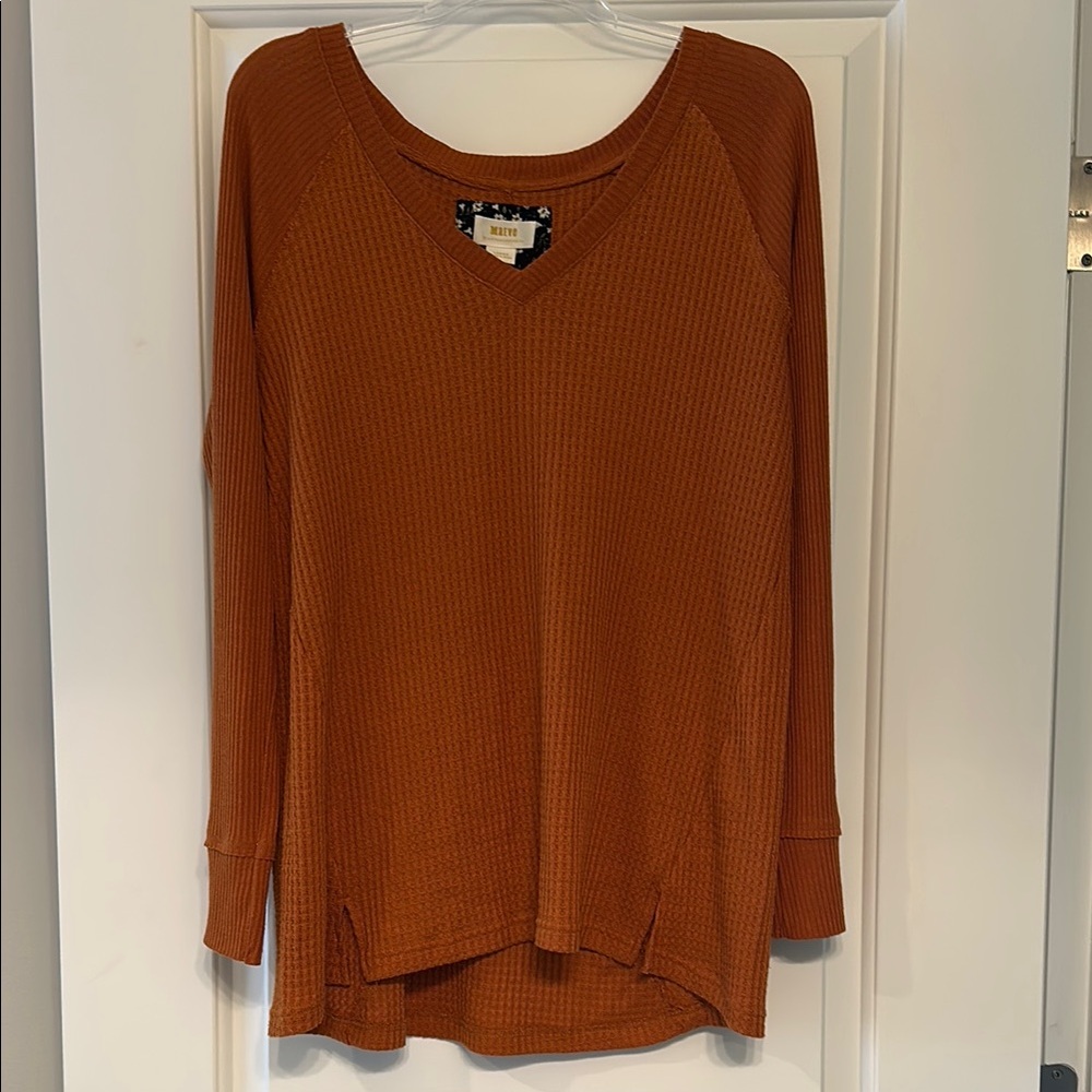 Anthropologie Maeve Textured Orange Top